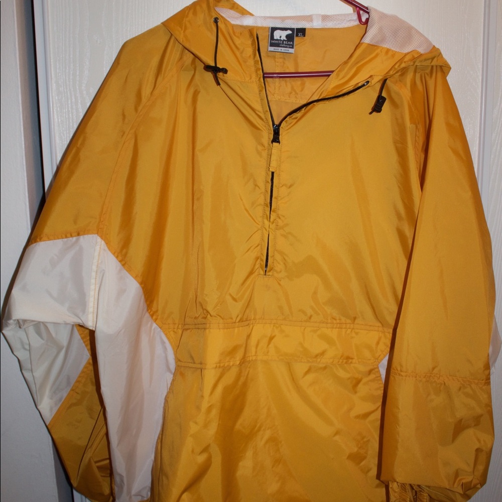 Vintage Yellow/orange white bear windbreaker